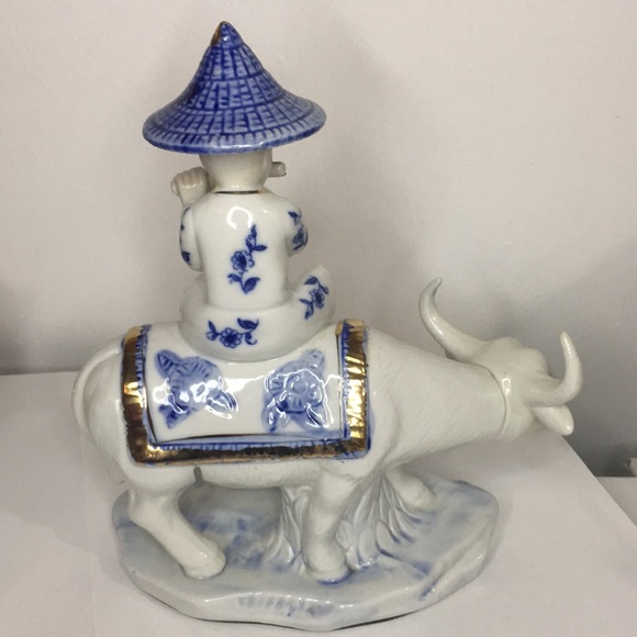 Vintage Made In Taiwan Asian Pair Ridding Water Buffalo - Picture 7 of 11